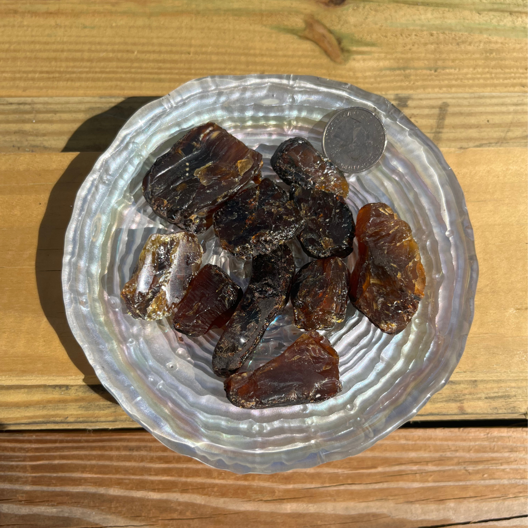 Hand-Smoothed Raw Amber