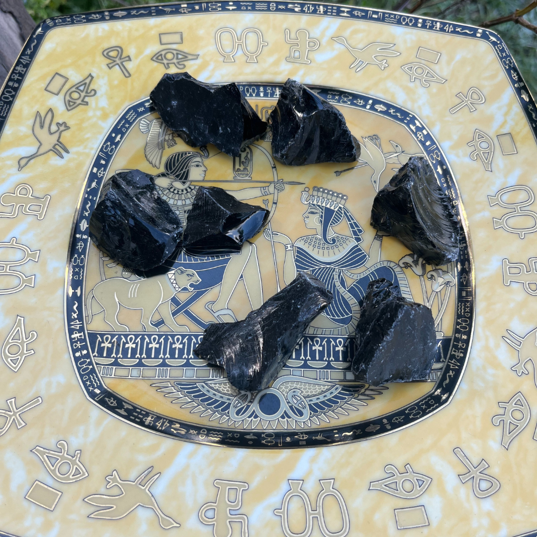 Rough Black Obsidian