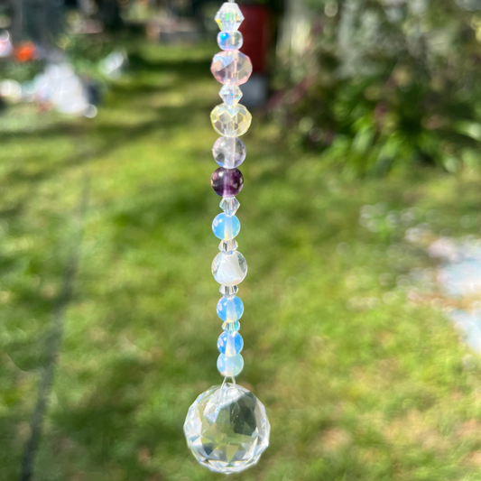 Small Crystal Prism Suncatcher Purple