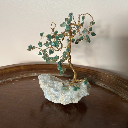 Aventurine Gem Tree set on Celestite